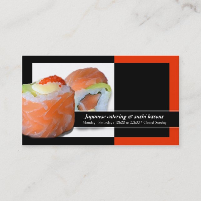 Cateringlektionen des japanischen Restaurants der Visitenkarte (Vorderseite)