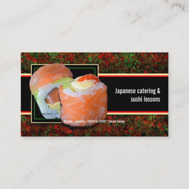 Cateringlektionen des japanischen Restaurants der Visitenkarte (Vorderseite)