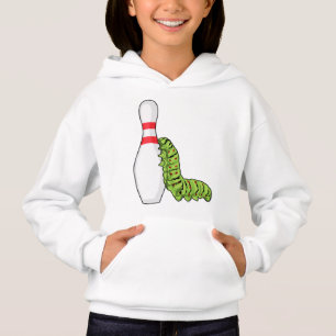 caterpillar at bowling with bowling pin