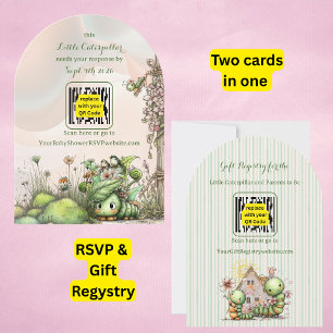 Caterpillar Baby Shower QR Code Antwort/Geschenker Einladung