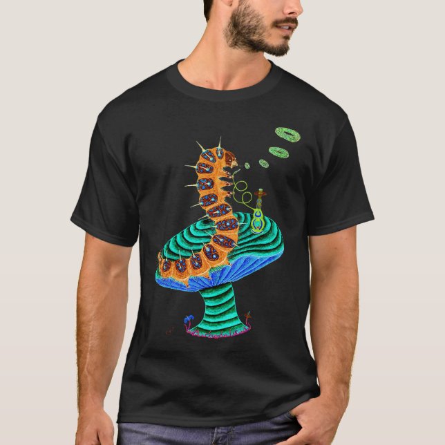 Caterpillar et T-shirt négatifs de chat (Devant)