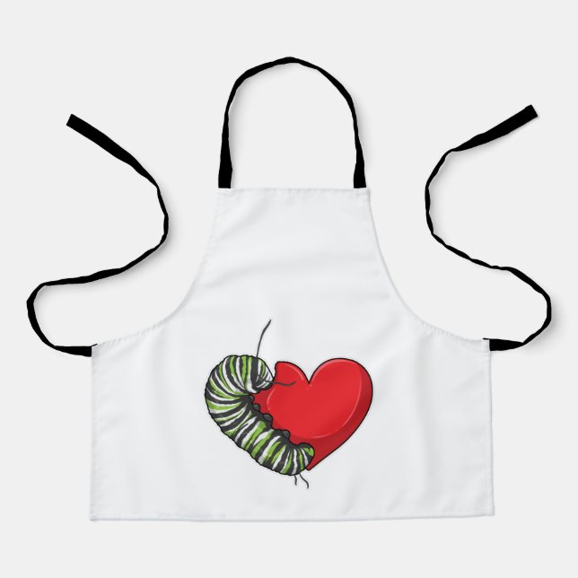 Caterpillar Love Heart Schürze (Vorderseite)