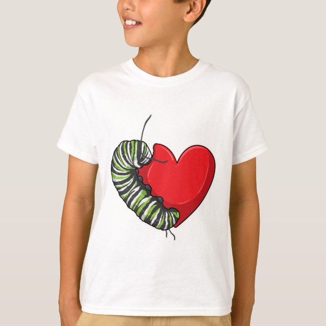 Caterpillar Love Heart T-Shirt (Vorderseite)