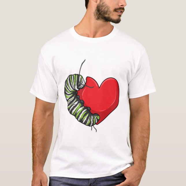 Caterpillar Love Heart T-Shirt (Vorderseite)