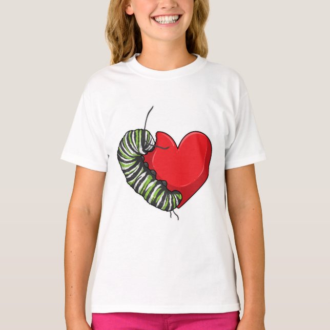 Caterpillar Love Heart T-Shirt (Vorderseite)