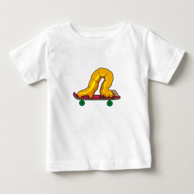 Caterpillar Skater Skateboard Baby T-shirt (Vorderseite)