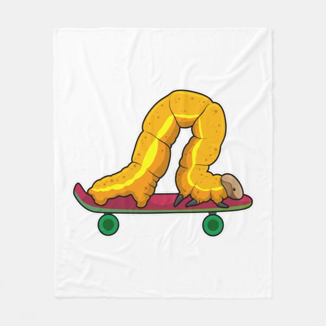 Caterpillar Skater Skateboard Fleecedecke (Vorderseite)