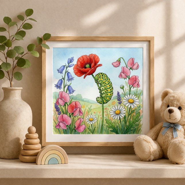 Caterpillar Tiny Insects Nursery Poster (Von Creator hochgeladen)