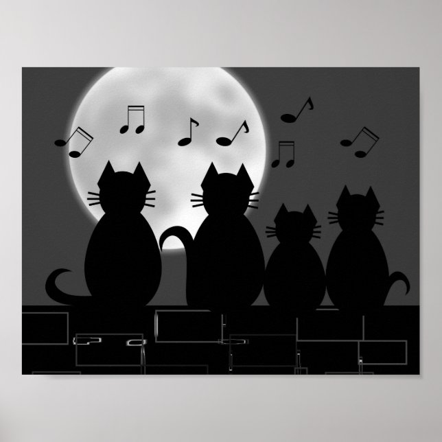 Caterwaulen durch Mondlicht Poster (Vorne)