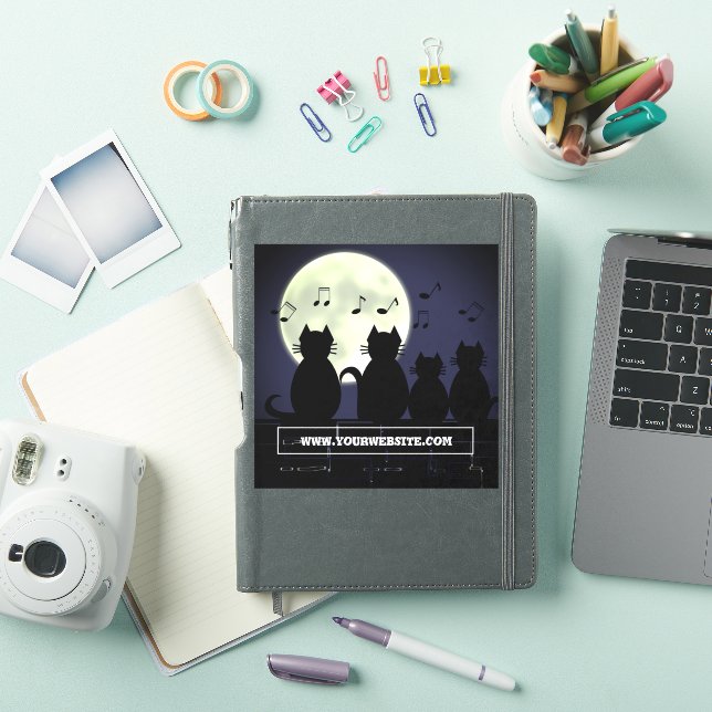 Caterwur, Katzen im Mondlicht. Aufkleber (iPad Hülle)