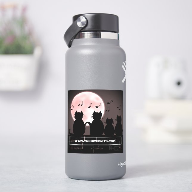 Caterwur, Katzen im Mondlicht. Aufkleber (HydroFlask)
