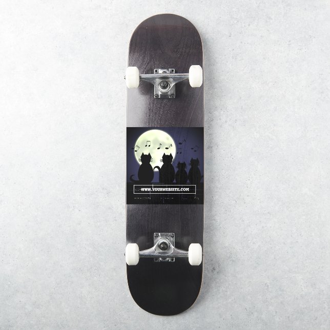 Caterwur, Katzen im Mondlicht. Aufkleber (Skateboard)