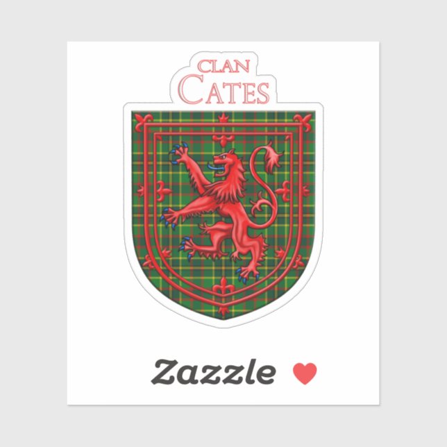 Cates Hunting Tartan Scottish Kariert Aufkleber (Blatt)