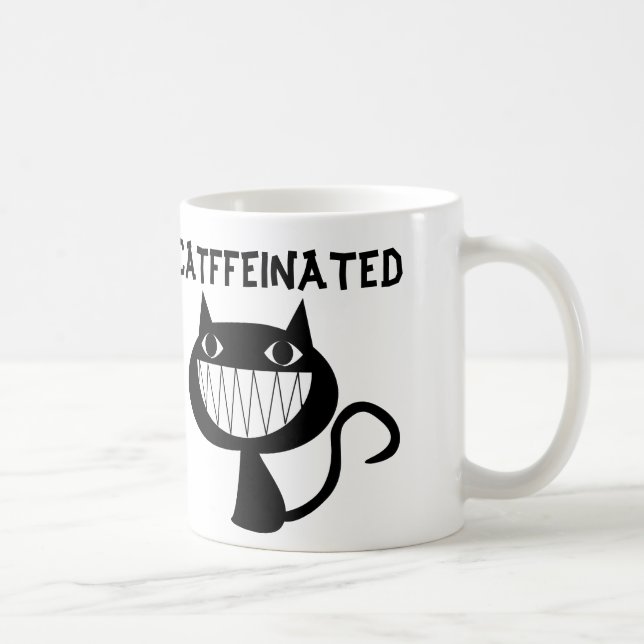 CATFFEINATED lustige Kaffee-Katzen-Tassen Kaffeetasse (Rechts)