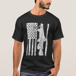 Catfish American Flag Catfish Fisher T-Shirt