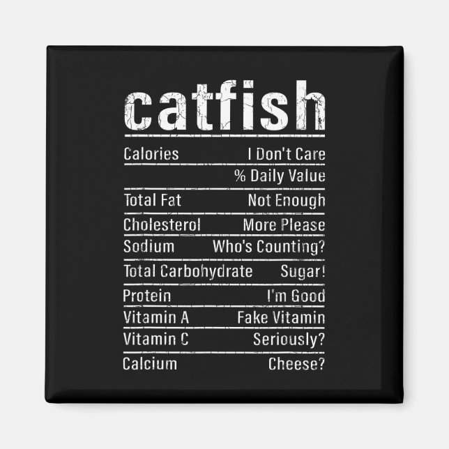 Catfish Facts Funny Fishing Lover Catfishing Graph Magnet (Vorne)