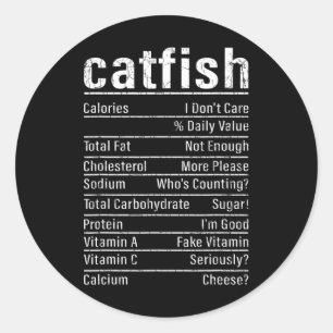 Catfish Fakten Funny Fishing Lover Catfish Graph Runder Aufkleber