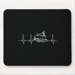 Catfish Fischen Herzschlag Mousepad