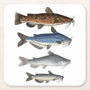 Catfish Group Rechteckiger Pappuntersetzer