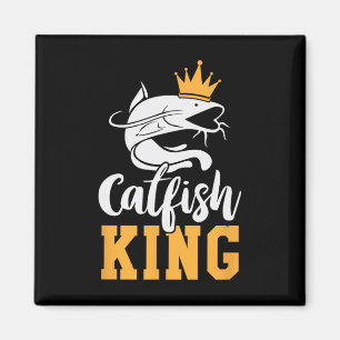 Catfish King Design Funny Catfish Fishing-Geschenk Magnet