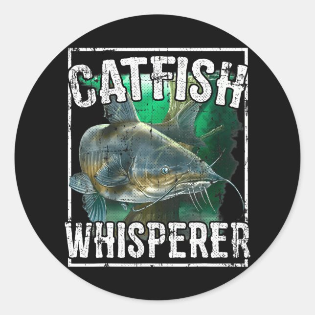 Catfish Whisperer Fisch Runder Aufkleber (Vorderseite)