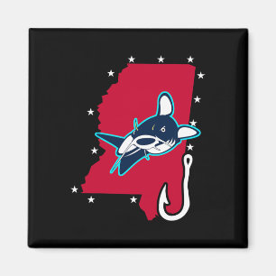 Catfishing Mississippi Flagge Angelruthe T-Shirt Magnet
