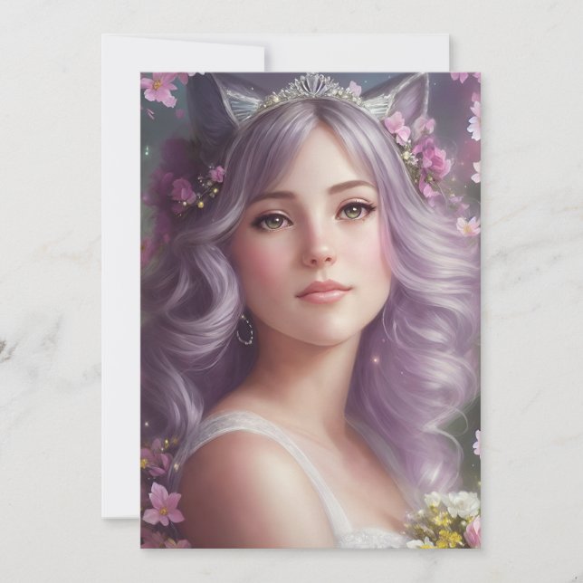 Catgirl bride einladung (Vorderseite)