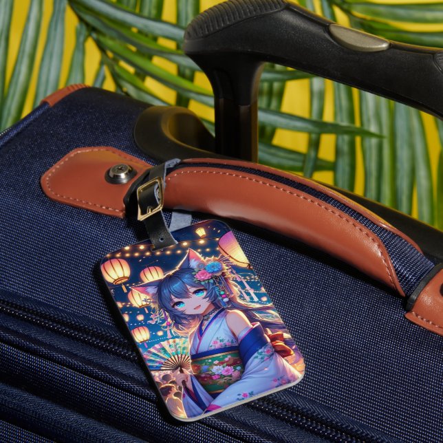 Catgirl's Joyful Dance bei Dusk Gepäckanhänger (Vorderseite Insitu 1)