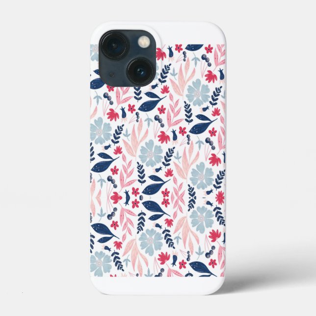 Cath Kidston London Design blaue Blumen Case-Mate iPhone Hülle (Rückseite)