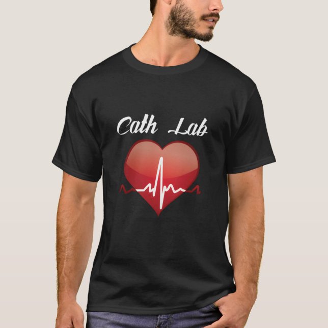 Cath Lab Nurse He Hebeat Love Cardiac Care T-Shirt (Vorderseite)