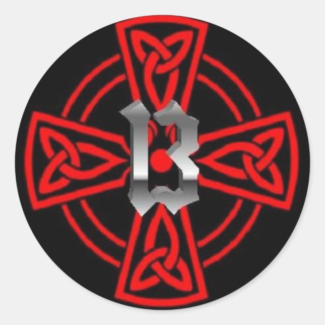 Cathar Cross 13 Runder Aufkleber (Vorderseite)