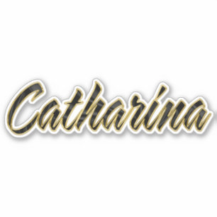Catharina black gold Lettering Aufkleber Sticker