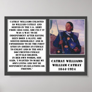 Cathay Williams Buffalo Soldier First Woman Army Poster