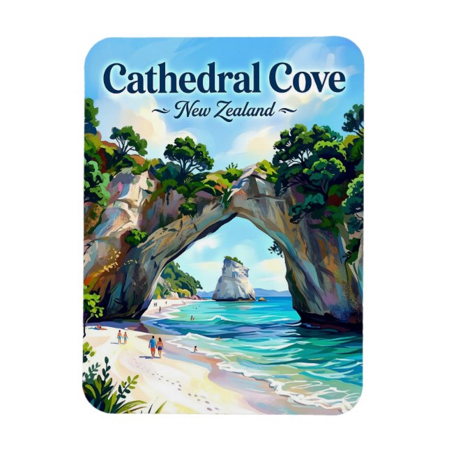 Cathedral Cove Neuseeland Magnet (Vertikal)