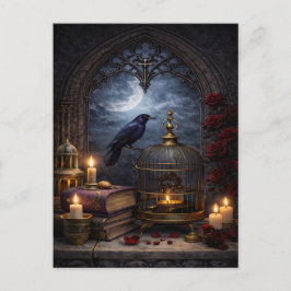 Cathedral Gothic Wall Art – Raven Still Life Postkarte