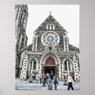 Cathédrale ChristChurch, affiche néo-zélandaise