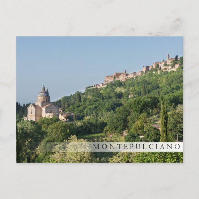 Cathédrale de Montepulciano et carte postale du ba (Devant)
