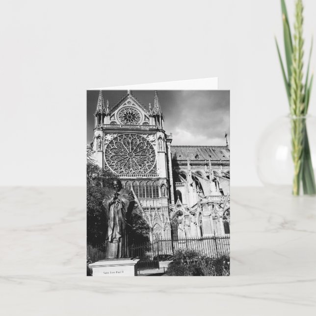 Cathédrale de Notre Dame, carte de note de blanc (Devant)
