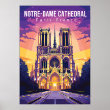 Cathédrale Notre-Dame, affiche d'art