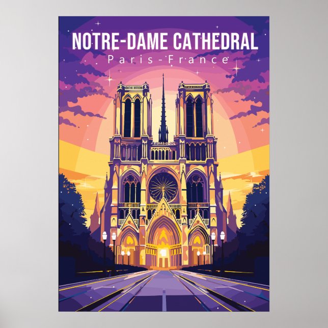 Cathédrale Notre-Dame, affiche d'art (Devant)
