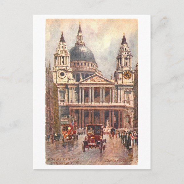 Cathédrale Saint-Paul de Londres Carte Postale Vin (Devant)