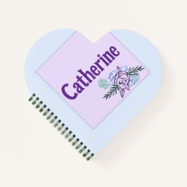 Catherine Aqua Rose Heart Notebook Notizbuch