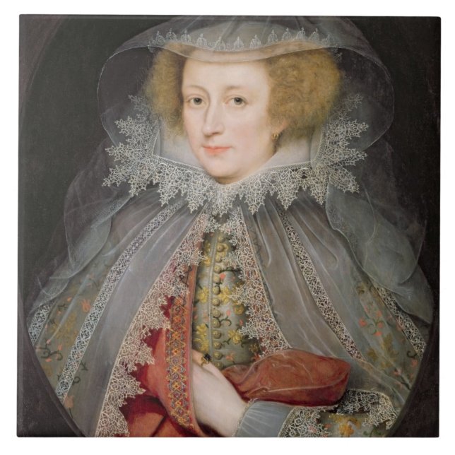 Catherine Killigrew, Dame Jermyn, 1614 (Öl auf Fliese (Vorderseite)
