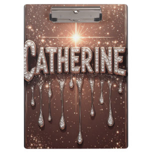 Catherine Name In Roségold Glitternd Klemmbrett
