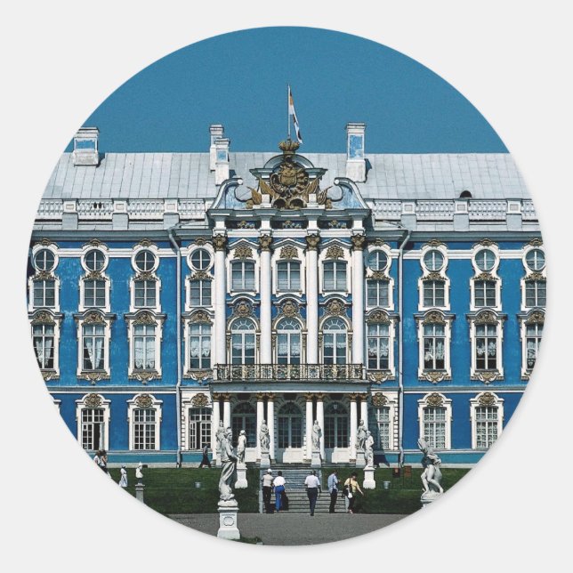 Catherine-Palast in Pushkin, St Petersburg, Rus Runder Aufkleber (Vorderseite)