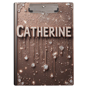 🌸Catherine Rose Gold Glitter Name Notizen🌸 Klemmbrett