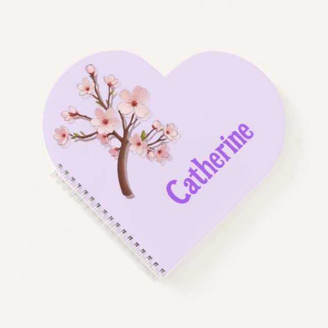 Catherine Sakura Blossom Branch Heart Notizbuch (Vorderseite)