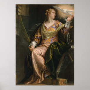 Catherine von Alexandria im Gefängnis - Veronese Poster