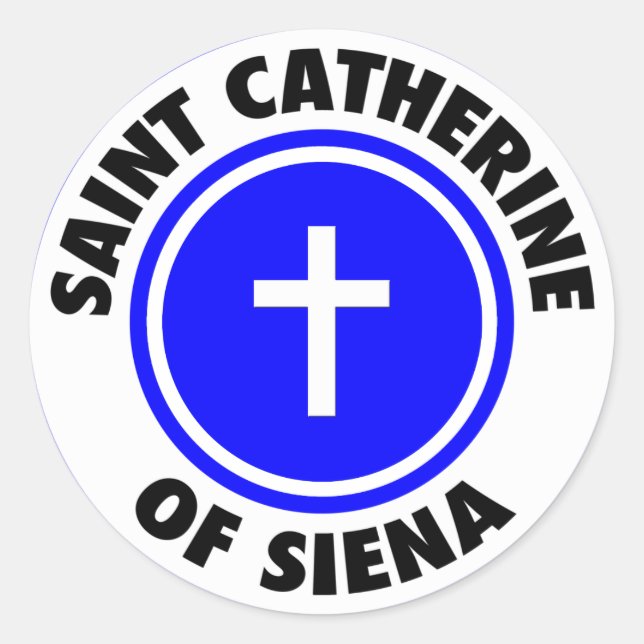 Catherine von Siena Runder Aufkleber (Vorderseite)