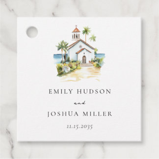 Catholic Church Tropical Wedding Geschenkanhänger